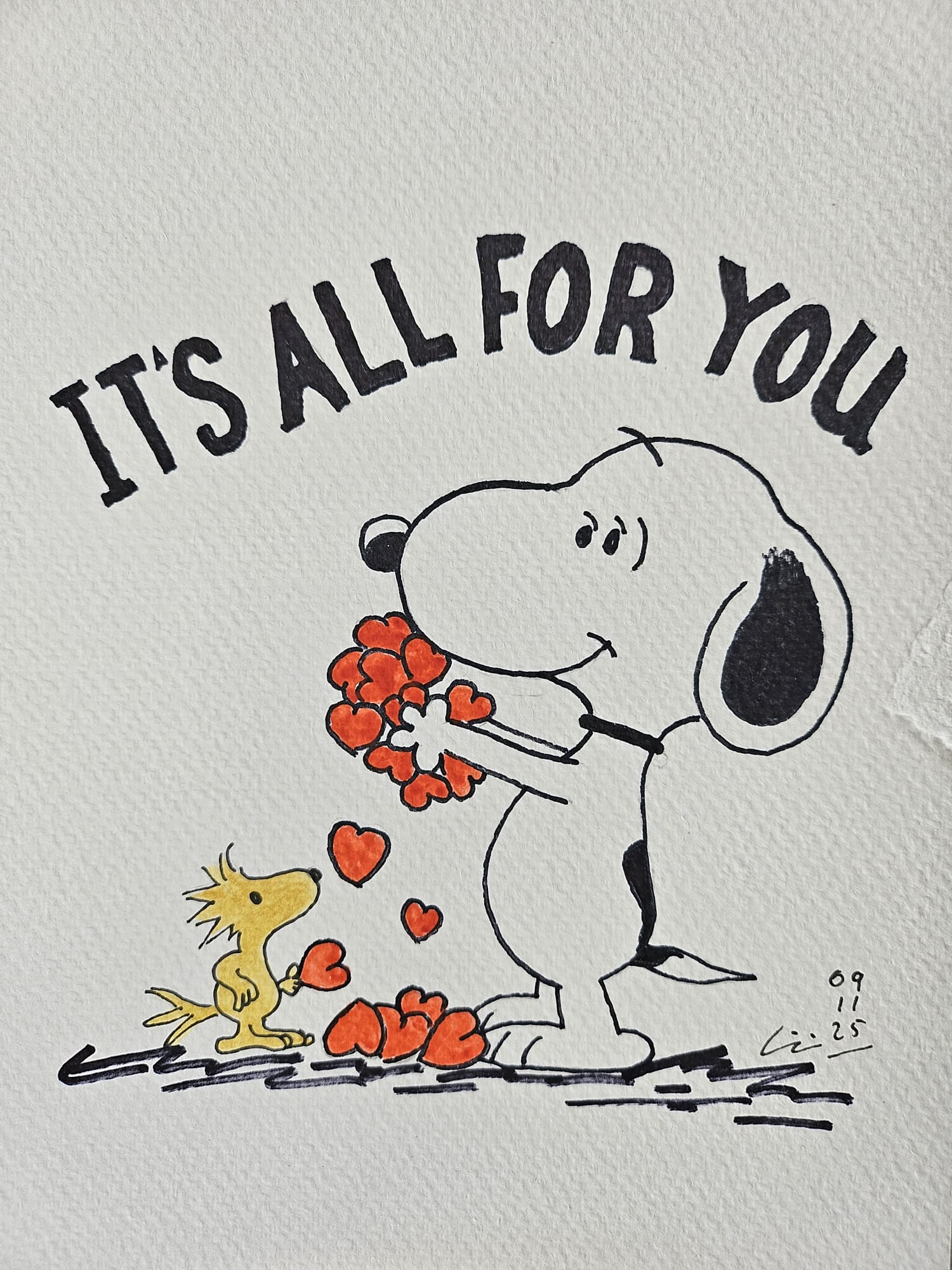It's all for you, acuarela y tinta sobre lienzo de papel, 2025